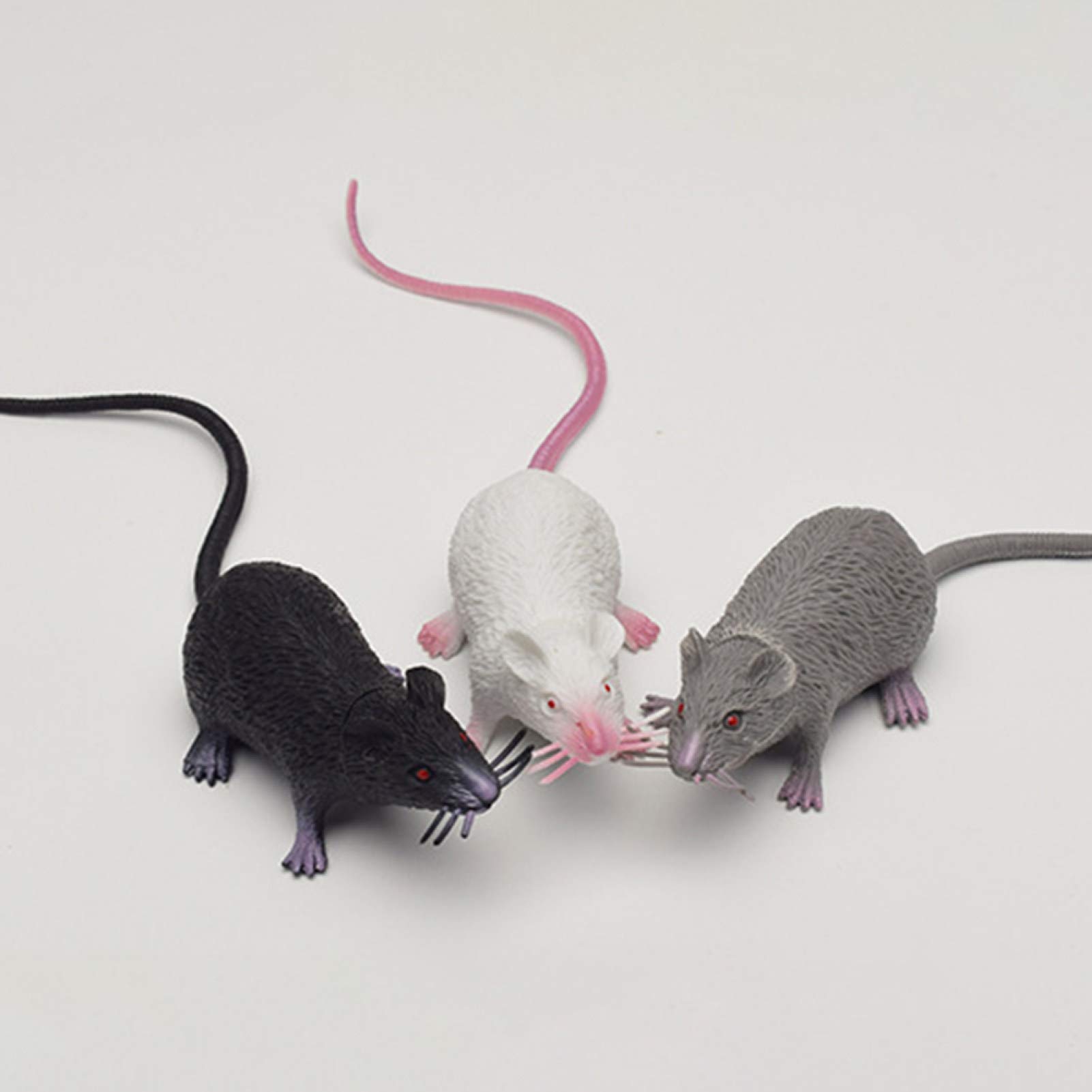 Qiguch66 April Fools' Day Prank Toy - Funny Simulation Long Tail Mouse Rat Trick Joke Toy for Adults & Kids - Perfect for Halloween Party Decor & Photo Props (Black) | Great for Pranks, Gag Gifts & Party Favors