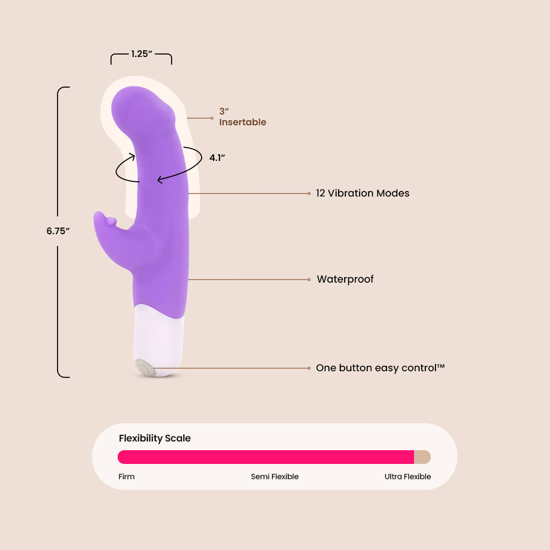 VeDO Joy G Spot Rabbit Vibrator - Dual Stimulation Clitoral & Vaginal Massager for Women - Perfect for Solo Play & Couples Intimacy