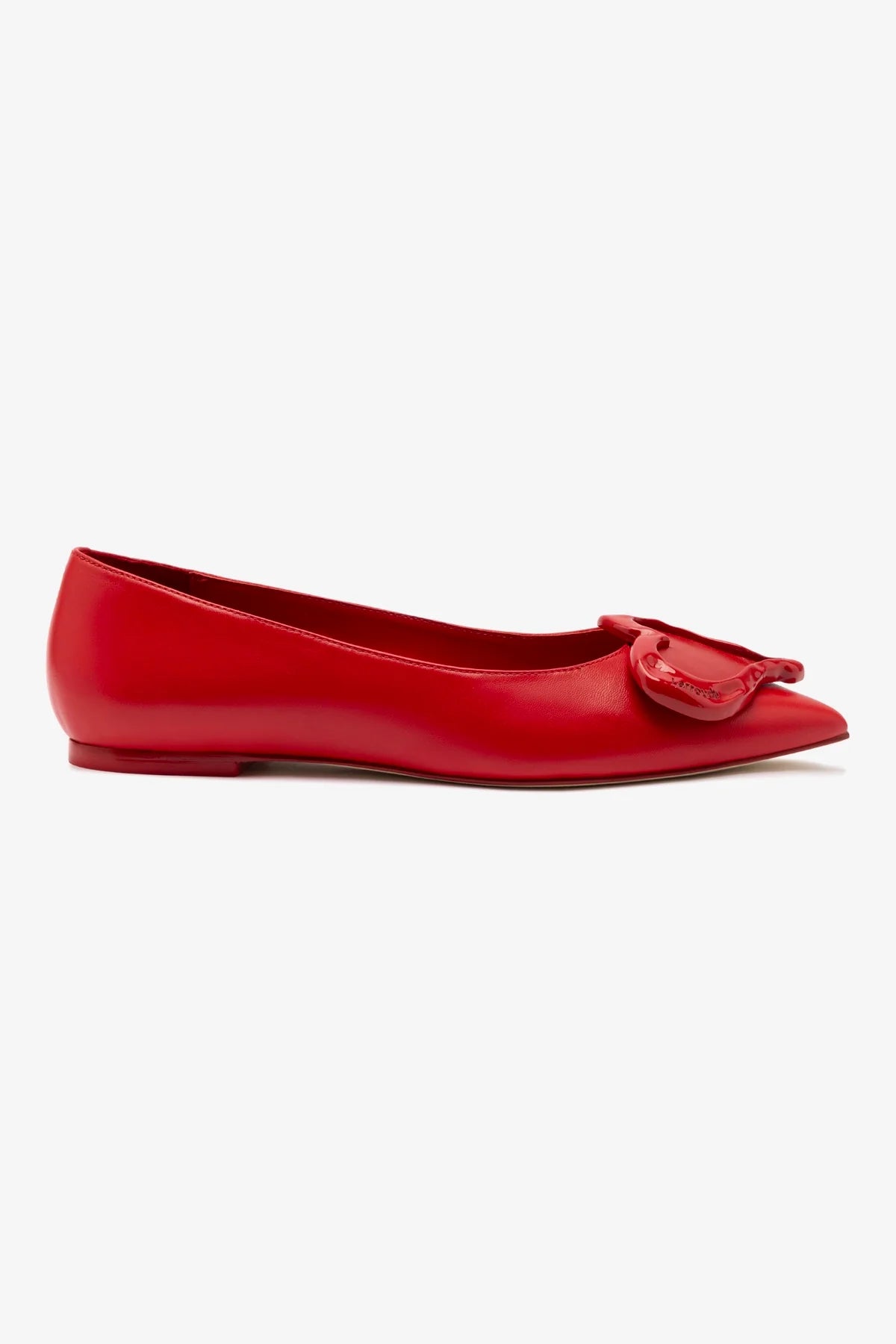 Lee Amore Flat In Scarlet Leather - Women's Comfortable Ballet Flats for Work, Travel & Everyday Wear