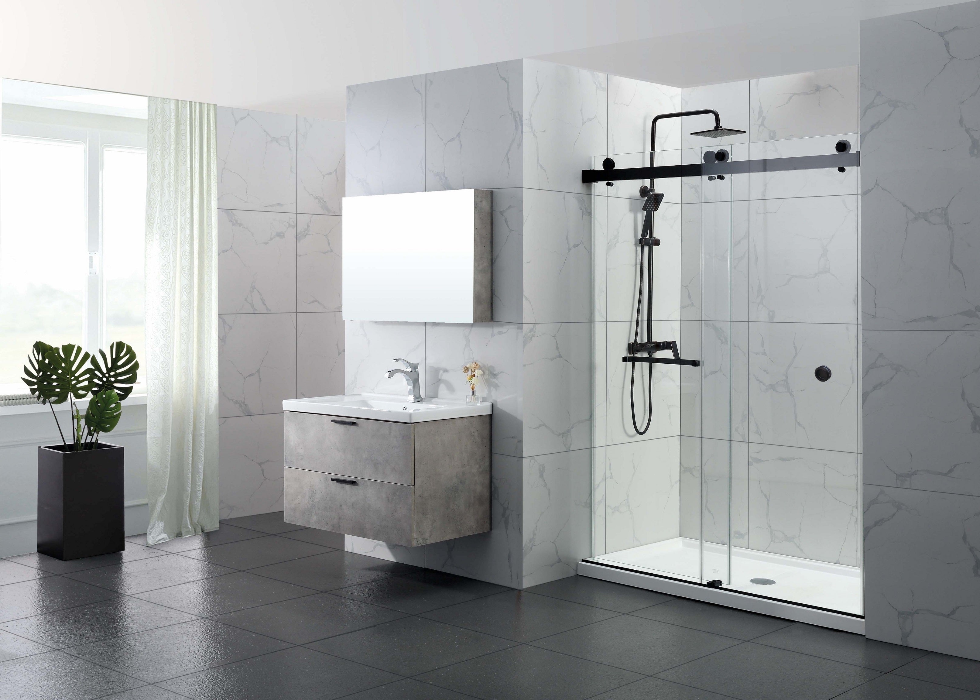 DS01 Frameless Double Sliding Door 50-54