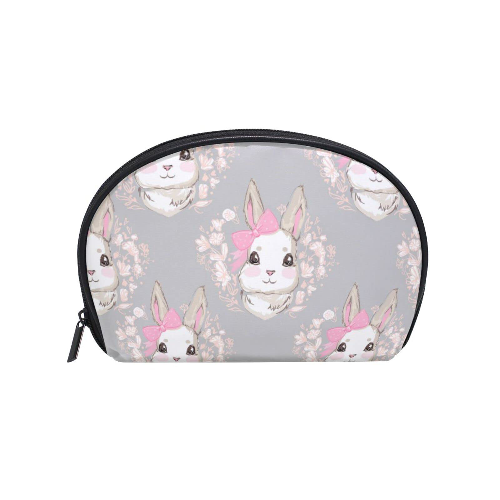 VIKKO Cute Bunny Wreath Rabbit Makeup Bag Organizer - Portable Small Cosmetic Pouch for Women & Girls - Perfect for Travel, Daily Use & Gift Giving