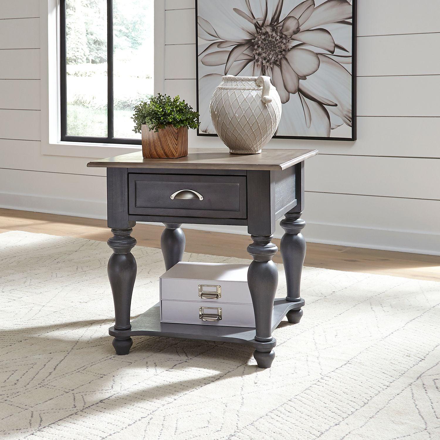 Ocean Isle End Table 303G OT1020 - Modern Side Table with Wooden Finish for Living Room, Bedroom & Office - Perfect for Coffee, Books & Decor