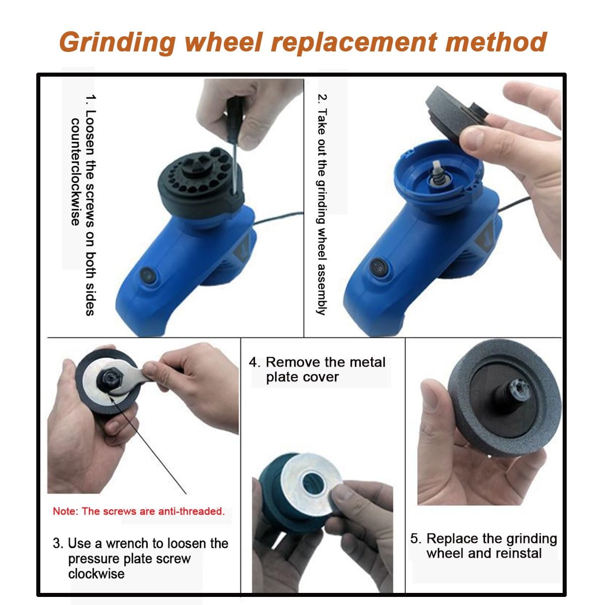 110V Electric Drill Bit Sharpener for 3-12mm Twist Bits - US Standard Power Drill Bit Sharpening Machine | Perfect for DIY Projects, Woodworking & Metalworking