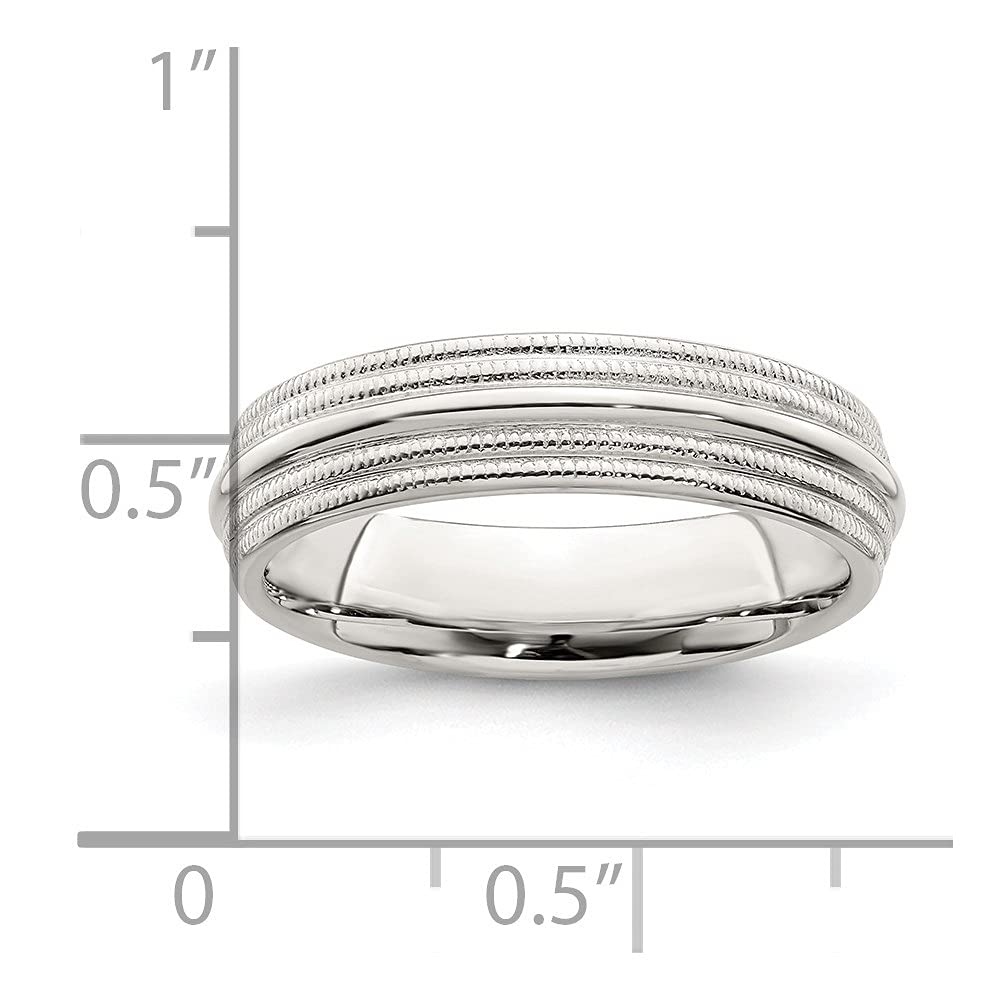 925 Sterling Silver 5mm Double Milgrain Wedding Band Ring for Women & Men - Elegant Diamond2Deal Wedding Jewelry - Perfect for Engagement, Anniversary & Special Occasion Gifts