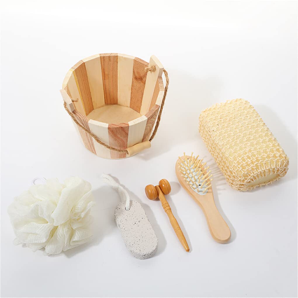 5-Piece Exfoliating Bath Set with Moisturizing Sisal Towel & Square Washing Tools - Gentle Skin Care for Shower, Spa & Body Scrub - Perfect for Dry Skin & Dead Cell Removal