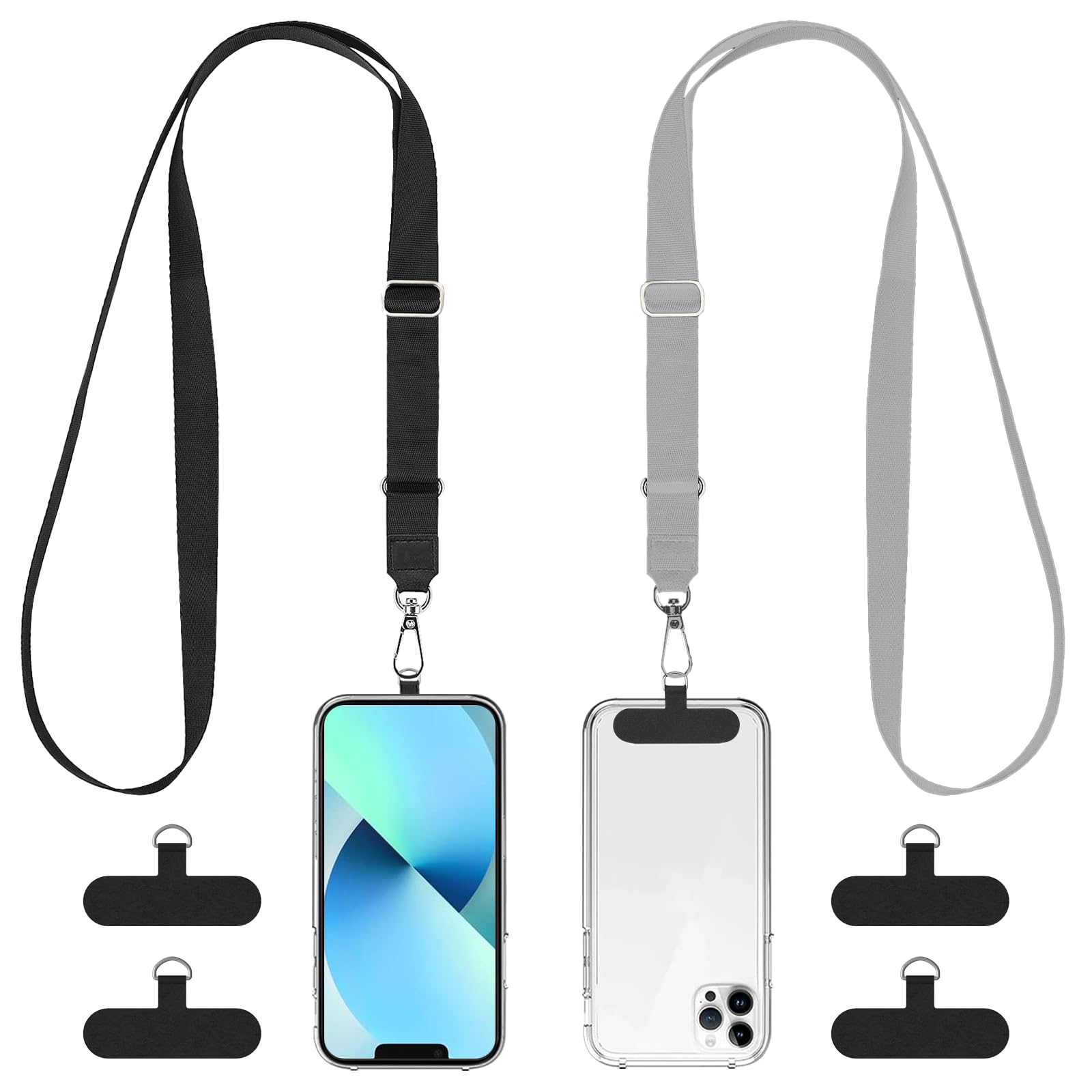 Universal Phone Lanyard for iPhone - Anti-Theft Hands-Free Crossbody Strap (2 Pack) for Travel & Shopping