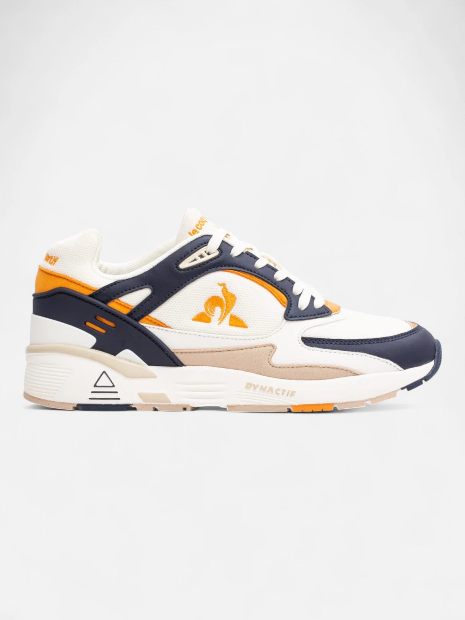 Le Coq Sportif R1100 Pop Sneakers - White, Blue & Orange Running Shoes for Men & Women | Perfect for Jogging, Gym & Casual Wear
