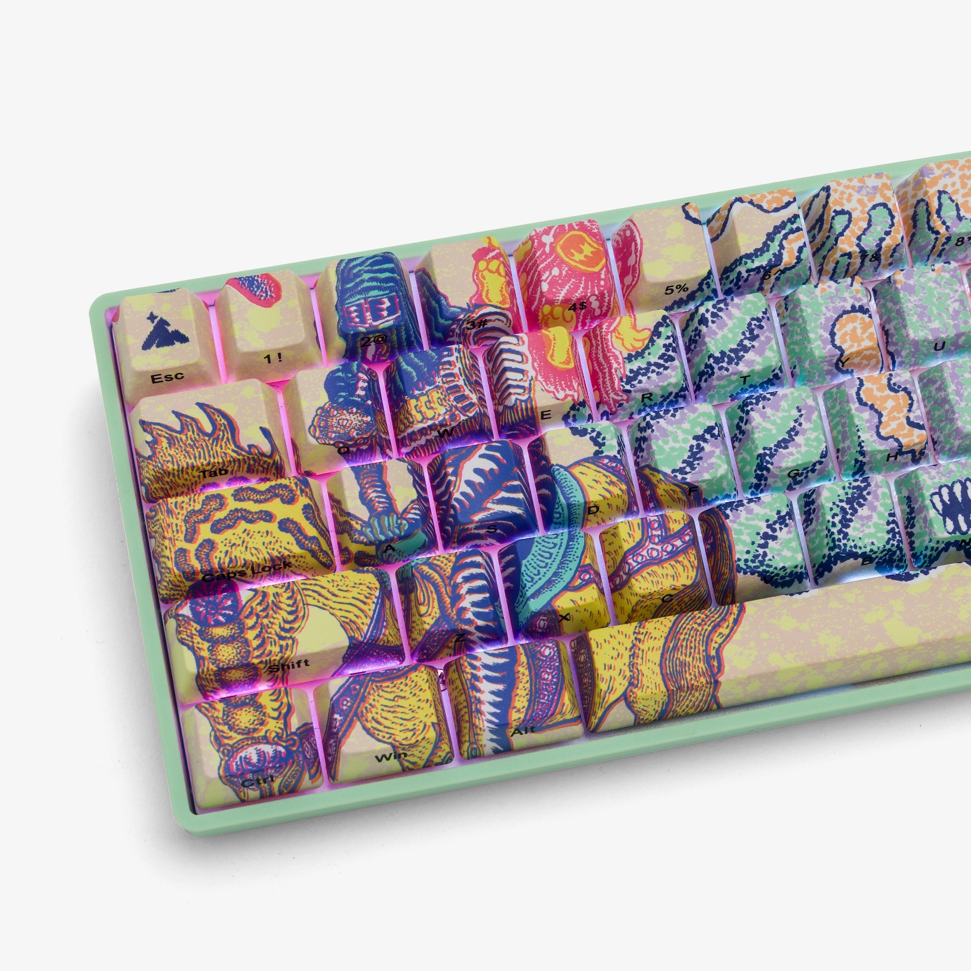 Brain Dead x HG Basecamp 65% Mechanical Keyboard - Compact Wired Gaming Keyboard with RGB Backlit for PC/Mac - Perfect for Esports, Coding & Office Work
