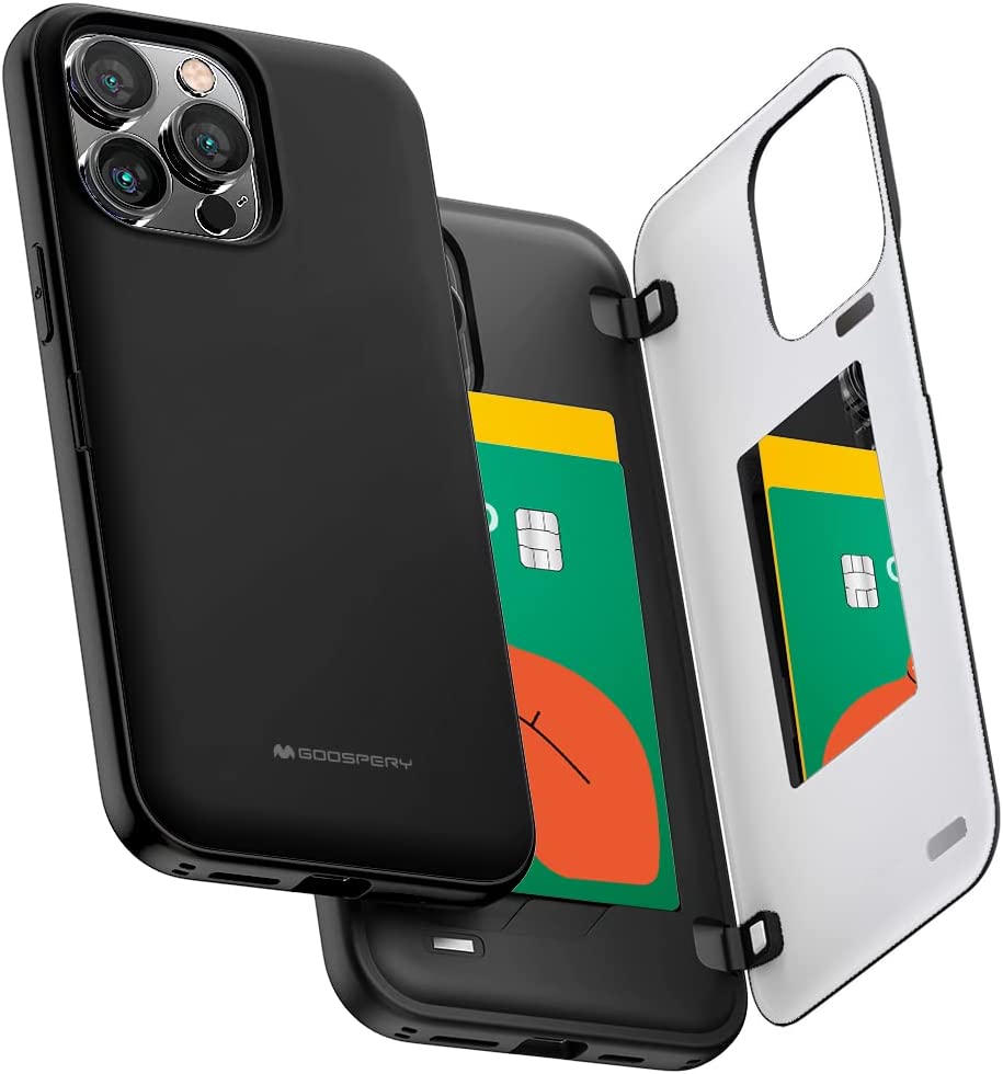 iPhone 14 Pro Max Case with Card Holder & Magnetic Auto-Closing - Slim Wallet Phone Cover for Secure Protection (Black) | Perfect for Everyday Use, Travel & Business Meetings