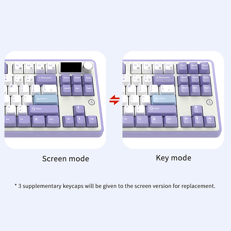 Ajazz AK870 Tri-Mode Wireless Mechanical Keyboard - 75% Layout, Hot-Swappable, RGB Backlit for Gaming & Office Use