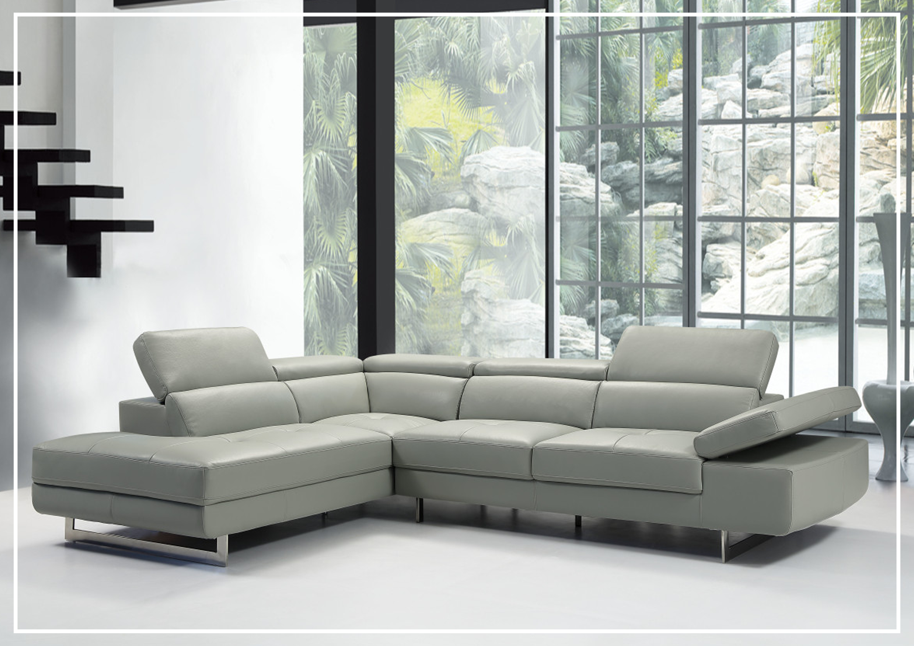 Gio Italia Cavour Mansion L-Shaped Italian Leather Sectional Sofa - Luxurious Modern Living Room Furniture for Home Theater & Family Gatherings