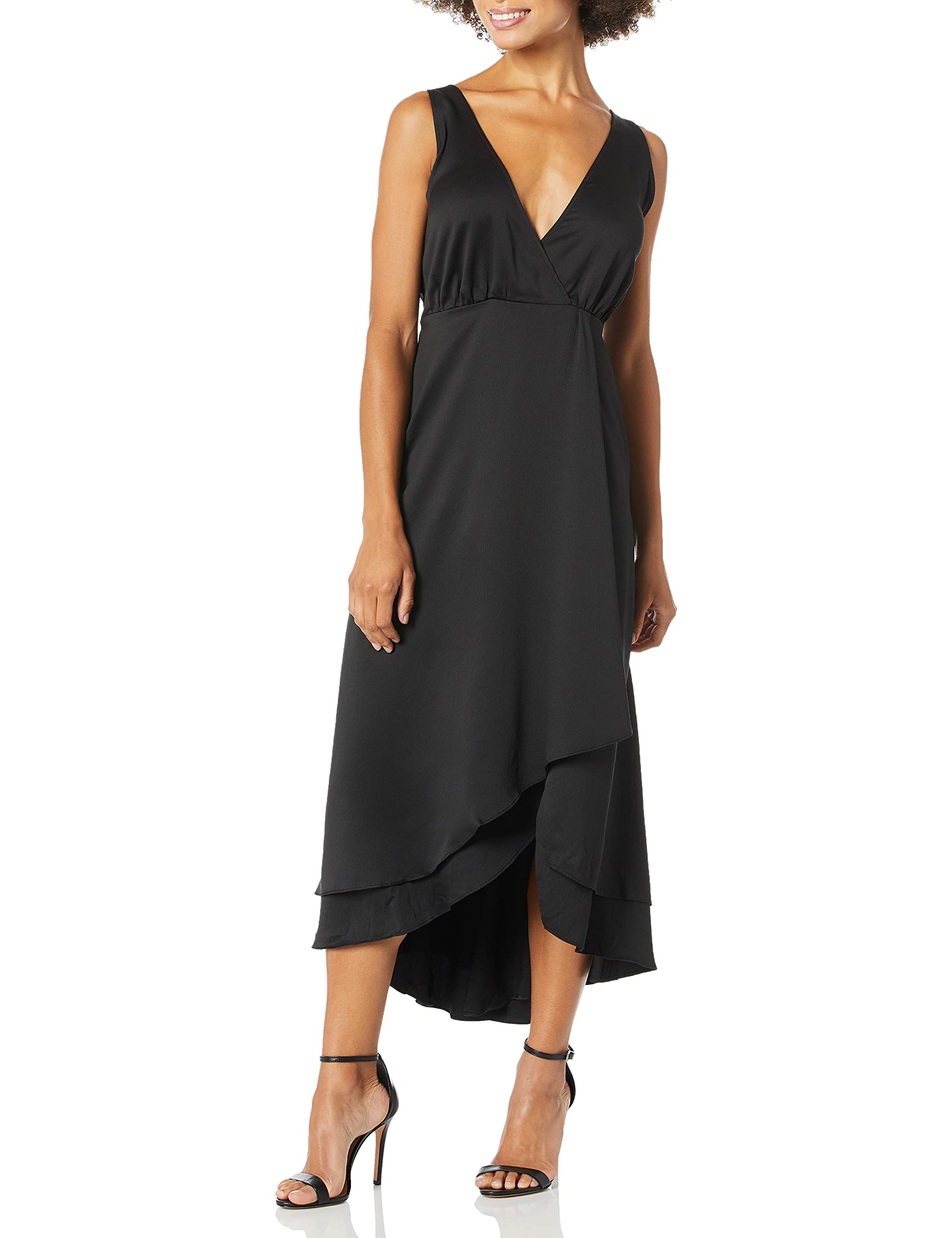 French Connection Women's Maudie Drape Frill Sleeveless Dress - Elegant Summer Party & Wedding Guest Outfit