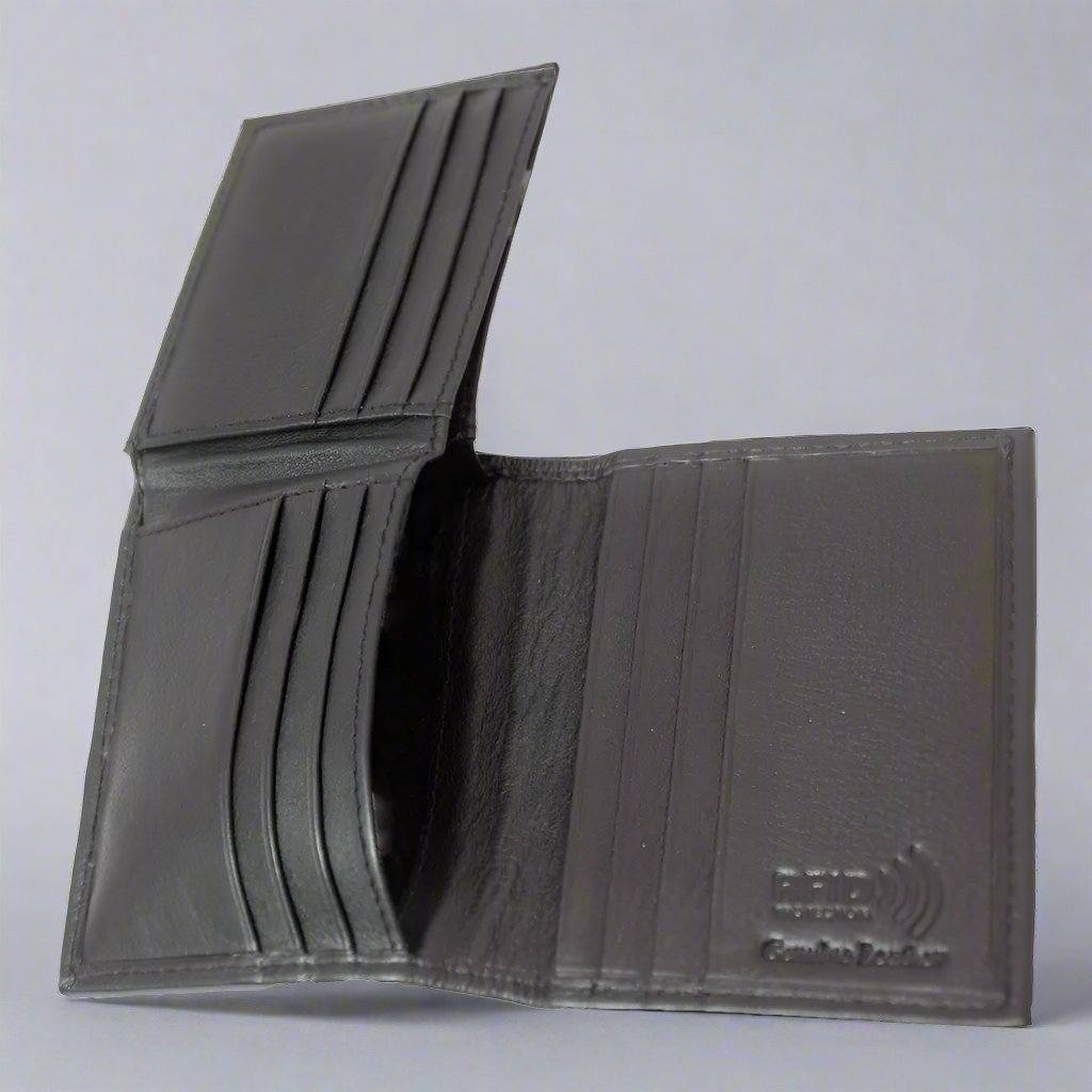 BOL Men's RFID Blocking Leather Bifold Wallet - Slim Upright Design for Credit Cards & Cash - Perfect for Everyday Carry, Travel & Business Use