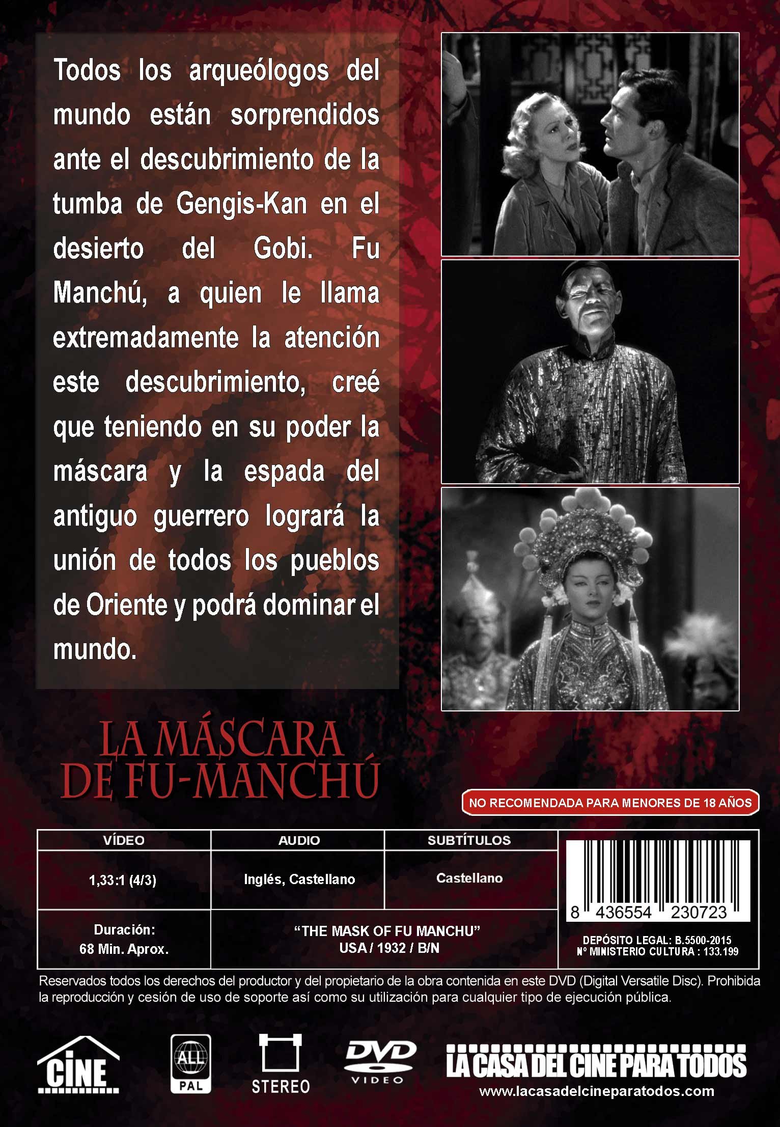 The Mask of Fu-Manchu - Region 2 PAL DVD - Classic Mystery Thriller Movie - Perfect for Vintage Film Collectors & Movie Night Entertainment