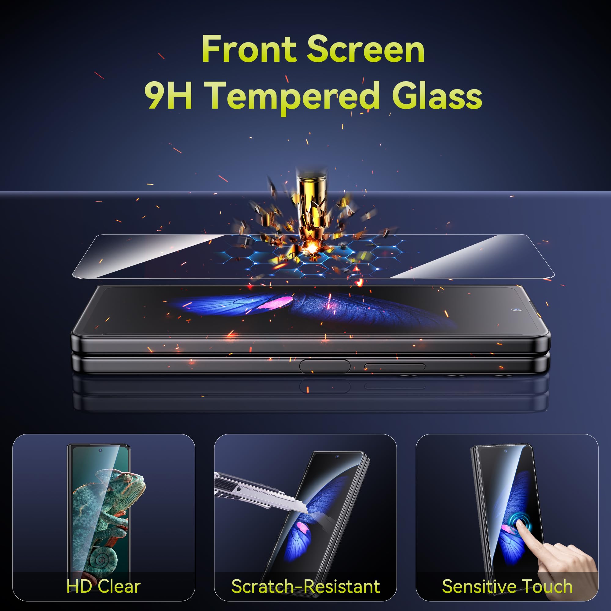 WSKEN Samsung Galaxy Z Fold 5/4 Screen Protector - 2 Pack TPU Film & Tempered Glass - Bubble-Free, Easy Installation - Perfect for Work & Entertainment
