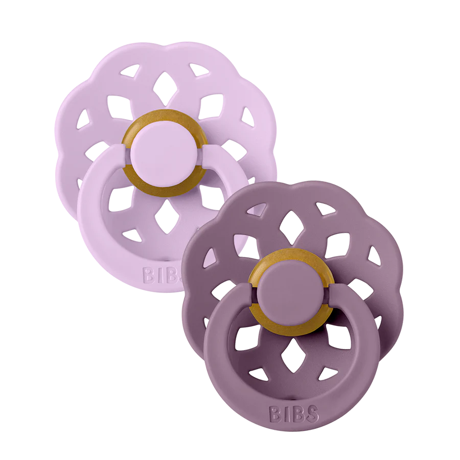 BIBS Round Latex Pacifiers Twin Pack - Natural Rubber Baby Soothers for Newborns & Infants | Perfect for Daytime Comfort & Nighttime Sleep | Bohème Collection