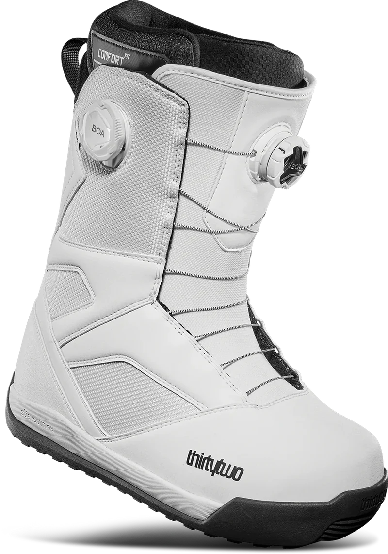 Thirty Two STW Double BOA Snowboard Boots 2025 - White/Black - Men's/Women's Snowboarding Boots for All-Mountain & Freestyle Riding
