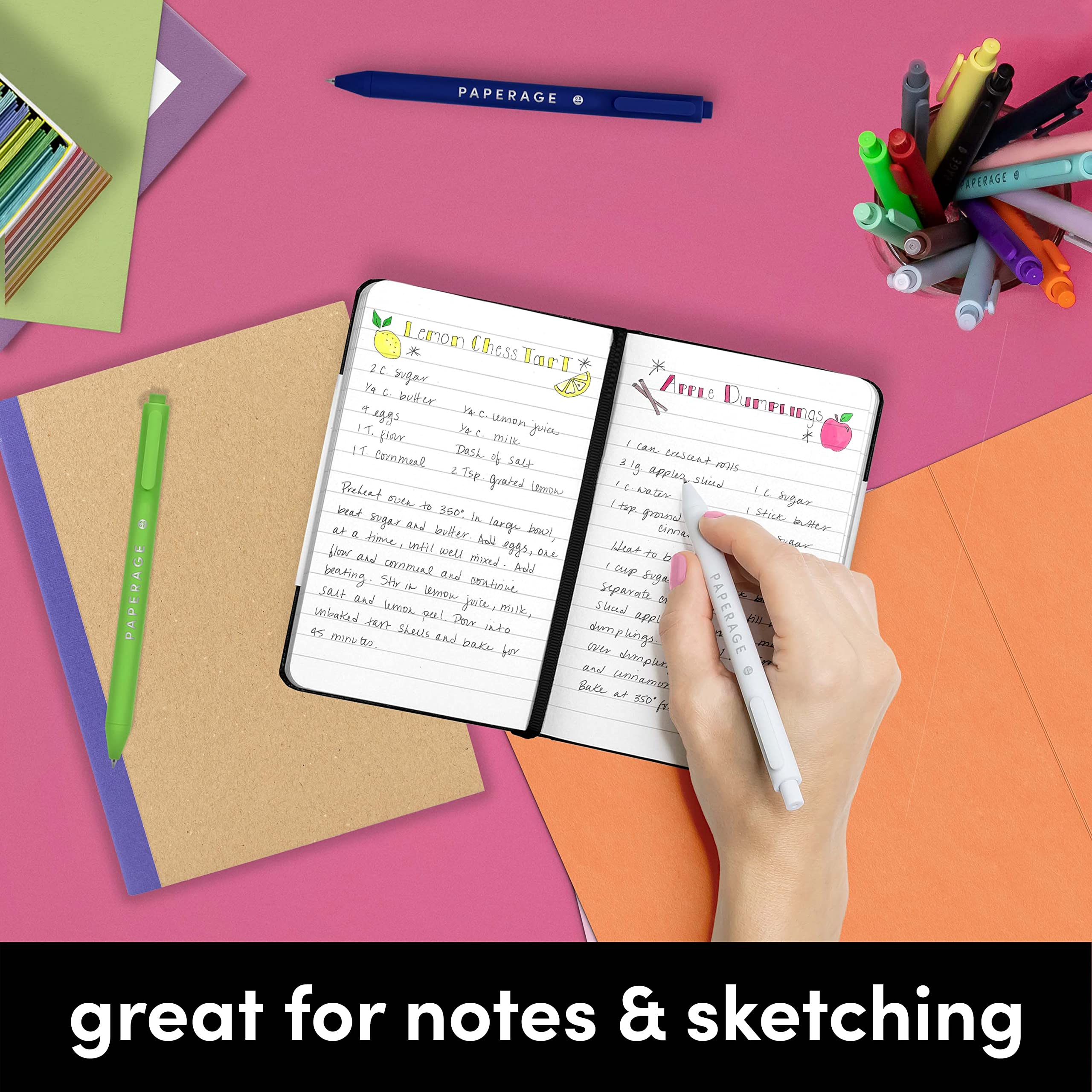 Premium 2-Pack PAPERAGE Lined Pocket Journal Notebook - 160 Pages, 3.6