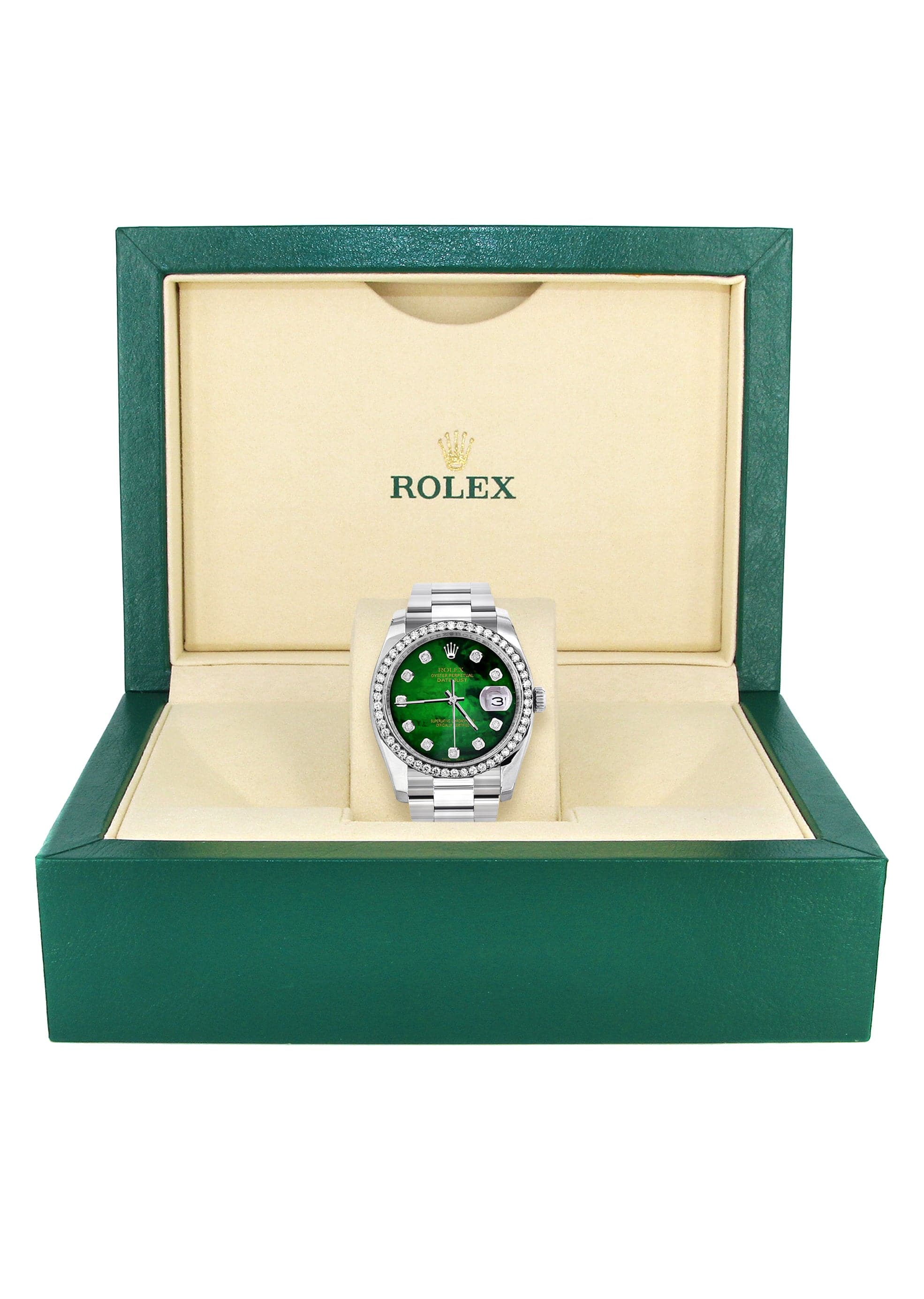 Rolex Datejust 36mm Watch - Green Mother of Pearl Dial & Oyster Band | Luxury Automatic Timepiece for Men | Perfect for Business, Formal Events & Special Occasions