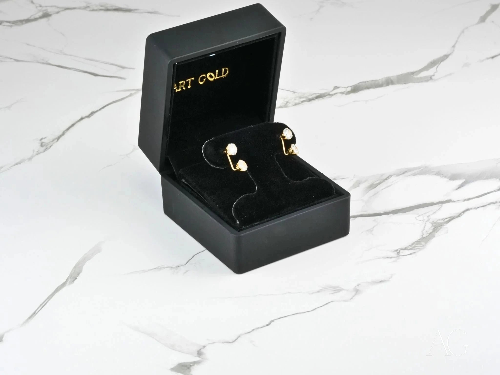 18K Gold Double CZ Stud Earrings for Women - Elegant Cubic Zirconia Jewelry Gift for Anniversary, Birthday & Special Occasions