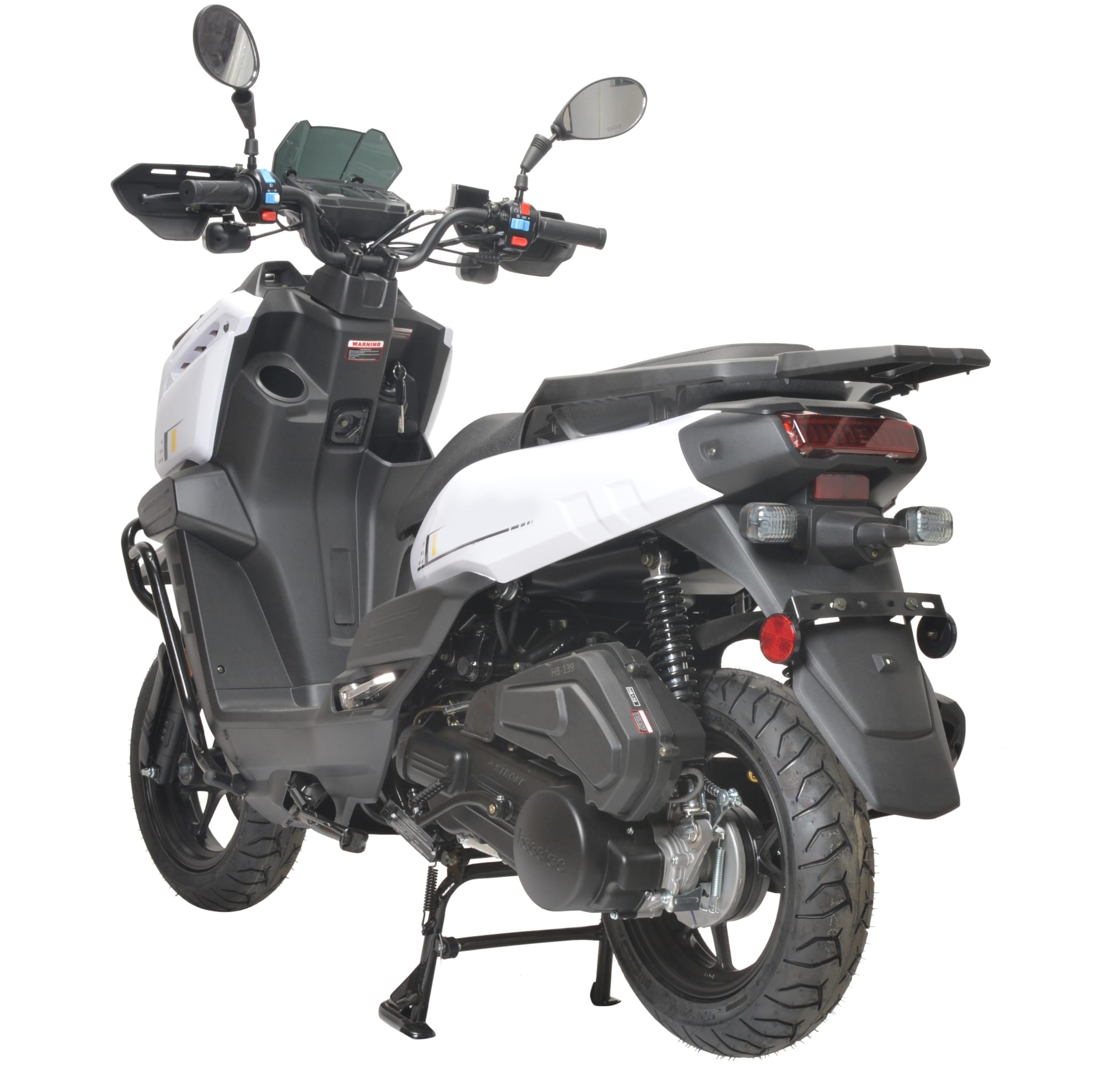 150cc Gas Scooter Motorcycle - Fully Automatic CVT Transmission, 12 Inch Aluminum Wheels, Street Legal Moped for Adults (White) - Perfect for Commuting, Urban Riding & Short Trips