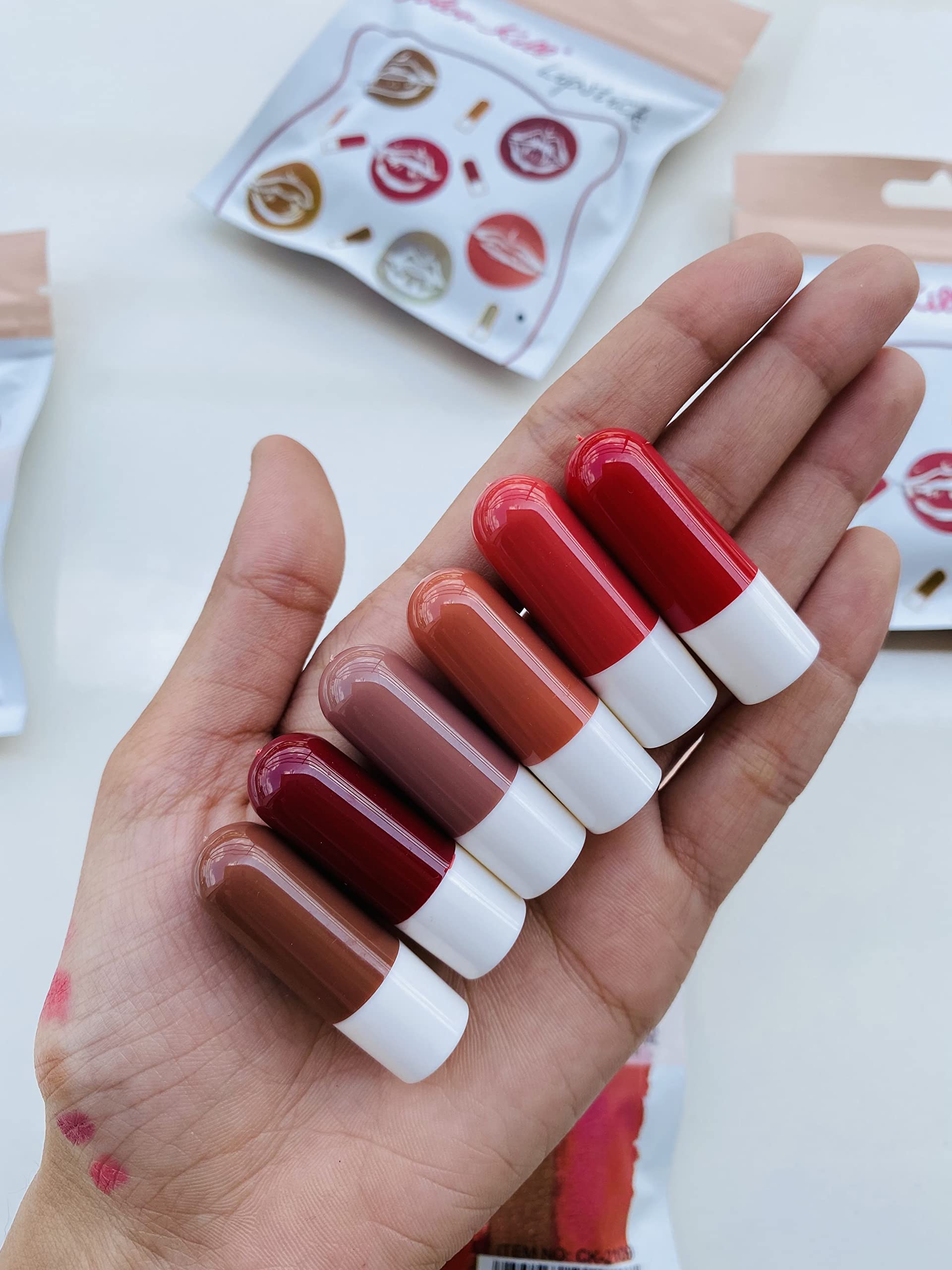 6-Piece Mini Capsule Lipstick Set - Long Lasting Matte & Glossy Lip Colors for Everyday Wear, Party & Special Occasions
