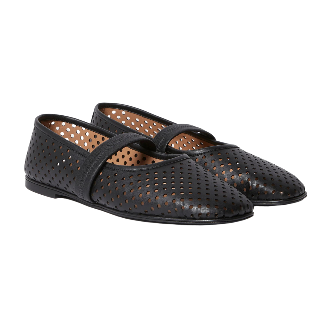 Breathable Perforated Ballet Flats for Women - Comfortable Slip-On Shoes for Casual Wear, Office & Travel