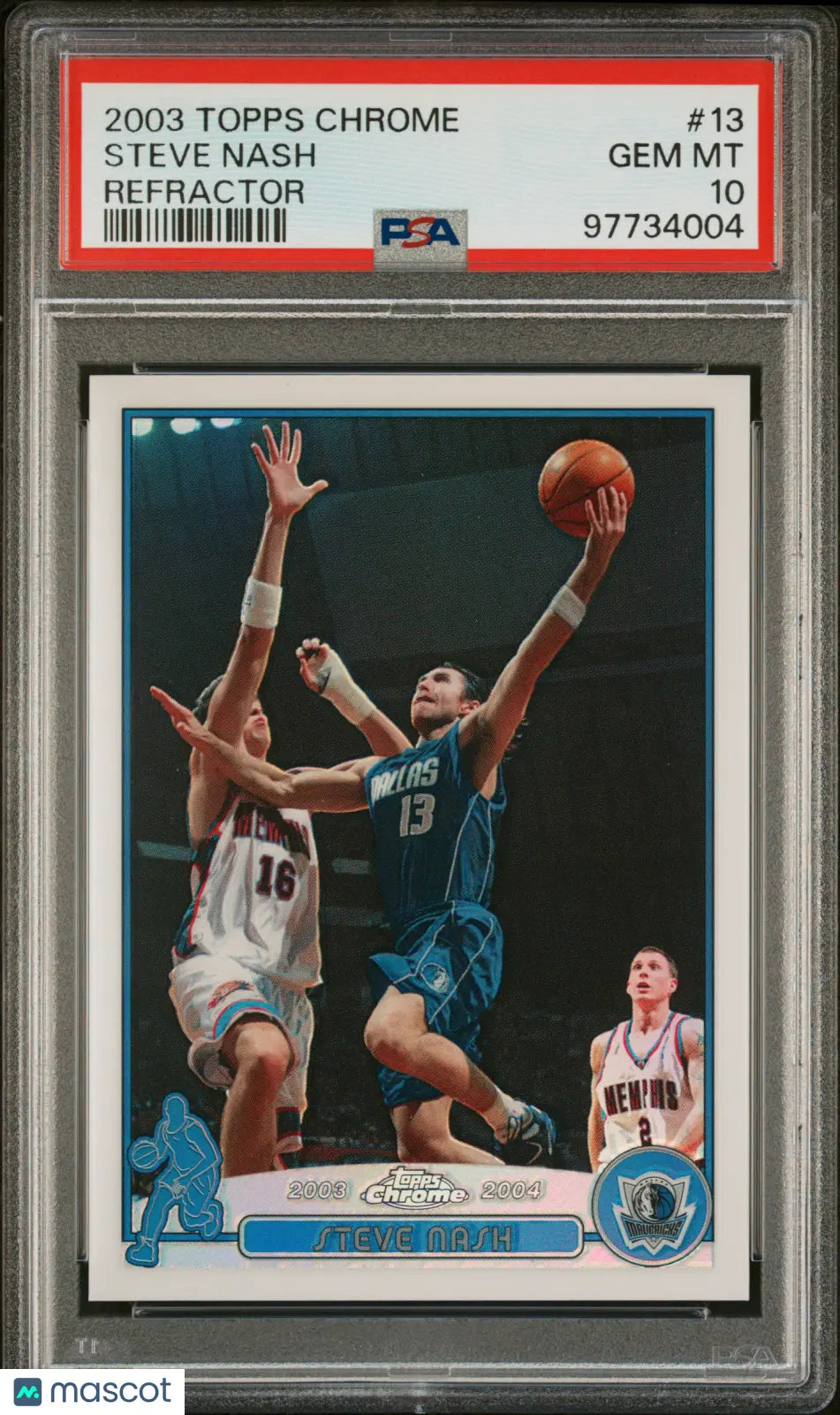 2003 Topps Chrome Basketball Steve Nash Refractor PSA 10 Graded Card - Rare Collectible for NBA Fans & Sports Memorabilia Enthusiasts (Perfect for Display, Investment & Gifting)