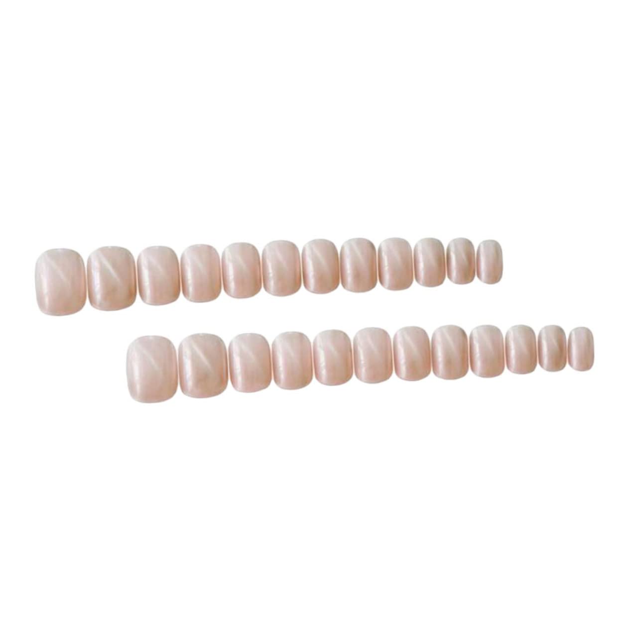 FOMIYES 24pcs Press on Nails for Women - Natural Look Fake Nails with Nail Glue - DIY False Nails Kit for Salon, Party, Wedding & Daily Wear