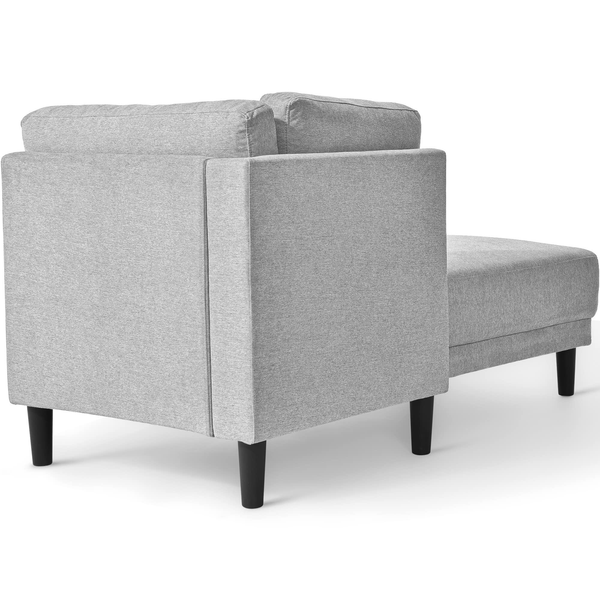 Anwick Modern Tufted Fabric Chaise Lounge Chair - Upholstered Recliner for Living Room & Bedroom - Light Grey Sleeper Sofa | Perfect for Relaxing, Reading & Small Space Decor