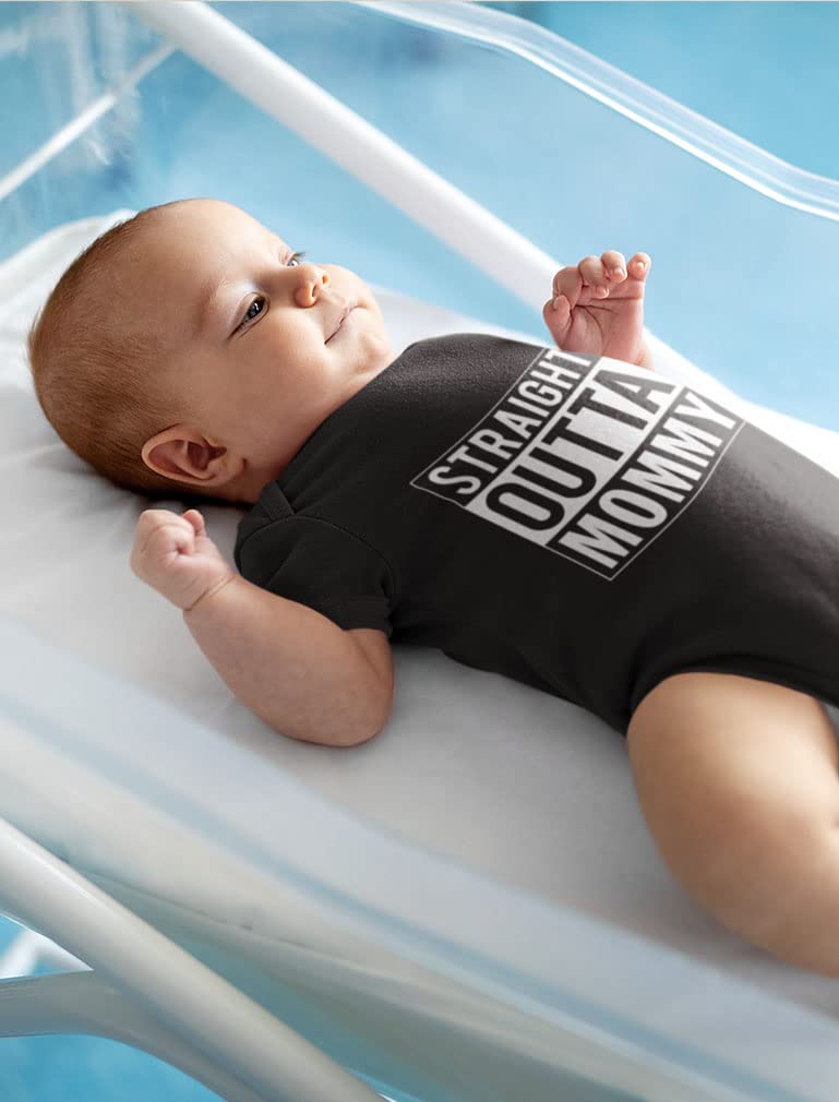 Funny Newborn Baby Bodysuit - Straight Outta Mommy Outfit for Boys & Girls | Perfect New Mom Gift for Baby Showers & Photoshoots