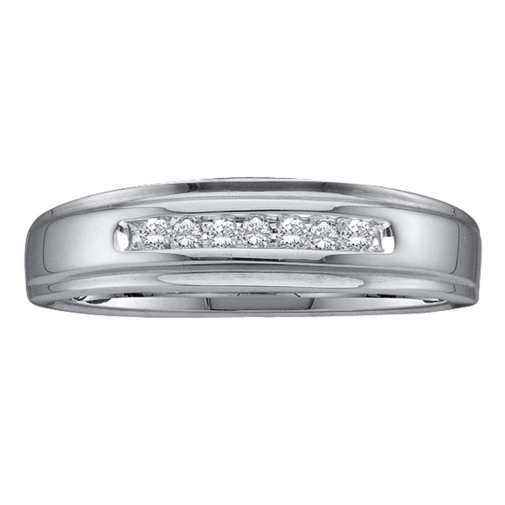 10K Yellow Gold Men's Wedding Band Ring with Channel Set Round Diamonds (0.08 cttw) - Sonia Jewels - Perfect for Engagement, Wedding & Anniversary Gifts