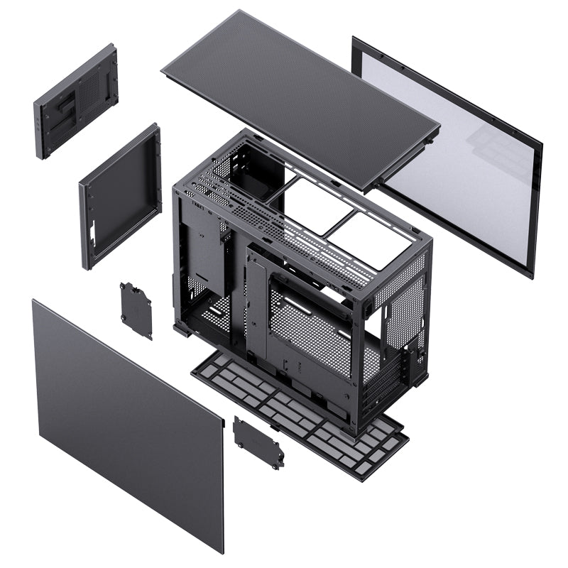 Jonsbo D31 STD SC M ATX PC Case with Type-C Port & LCD Screen - Black (No Fan Included) | Compact Gaming & Workstation Builds, Home Office & Streaming Setups