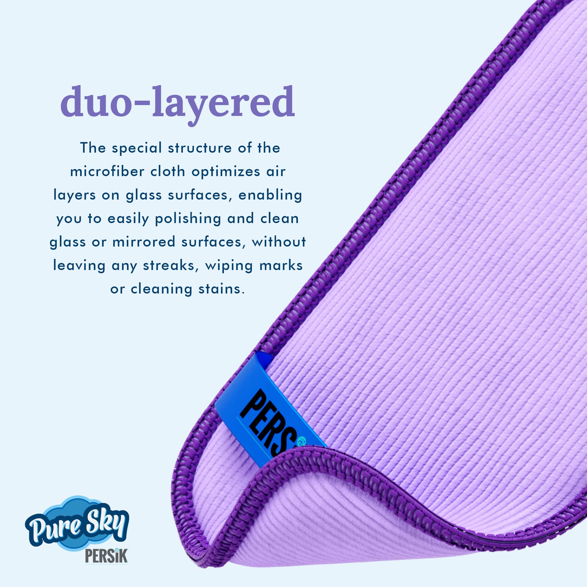Pure-Sky Premium Microfiber Eyeglass Cleaning Cloth - Streak-Free Lens Wipes for Glasses, Screens & Cameras - No Wiping Marks - 3 Pack - Perfect for iPhone, iPad, Tablets & Eyewear - Ideal for Home, Office & Travel Use
