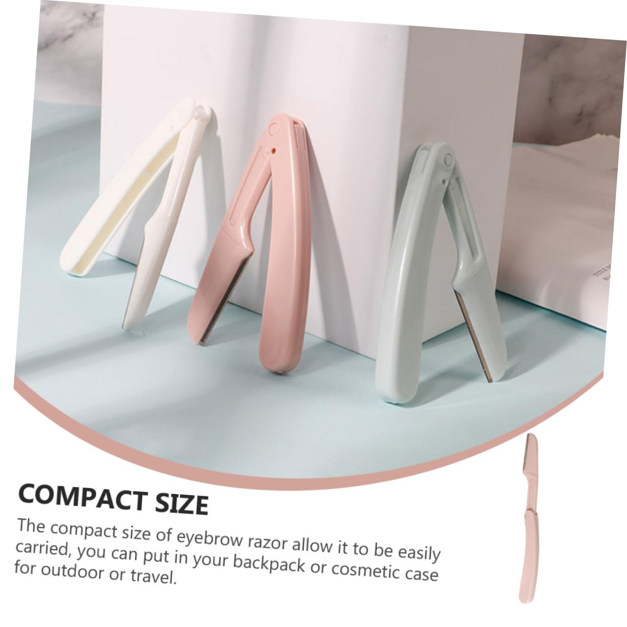 Mikinona 6Pcs Foldable Eyebrow Razor for Women - Precision Eyebrow Trimmer & Facial Hair Remover - Portable Brow Shaper for Travel, Home & Salon Use