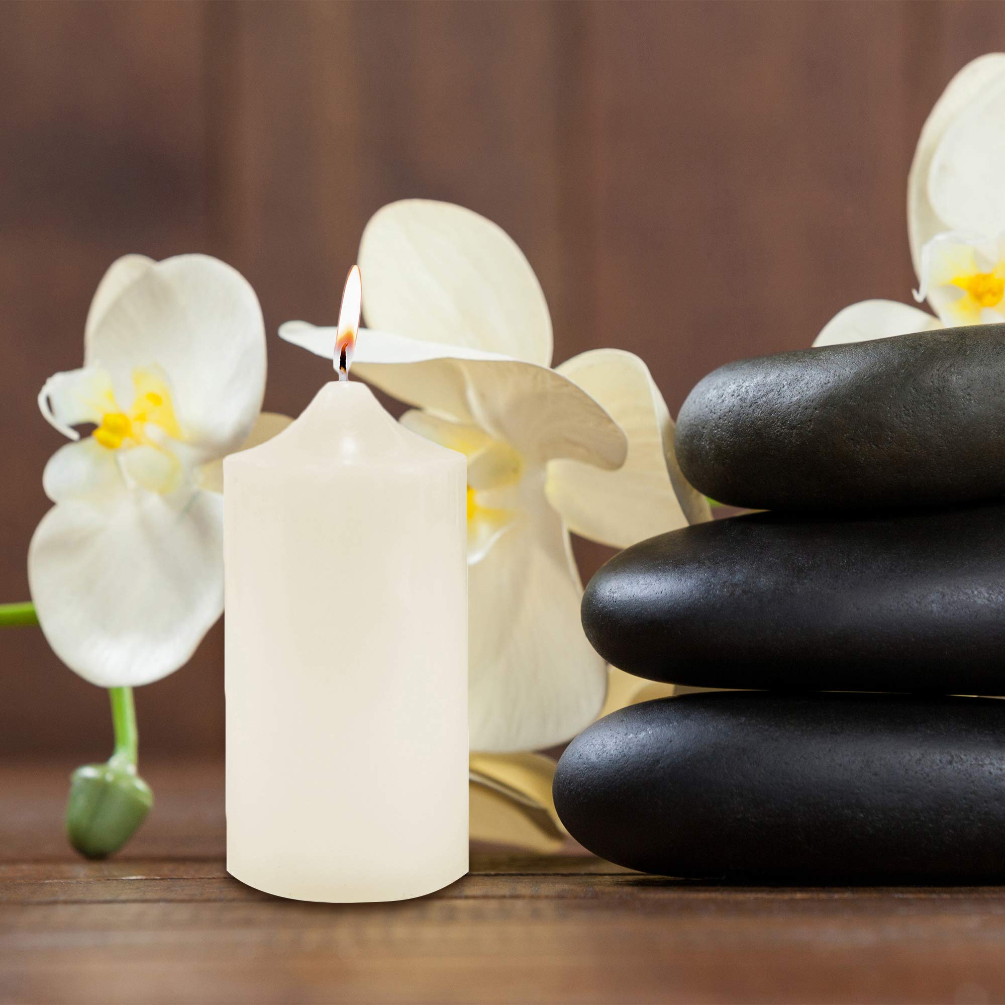 Unscented Ivory Pillar Candles 3