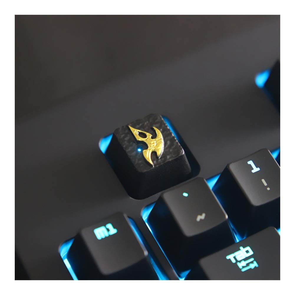 Starcraft 2 Protoss Mechanical Keyboard Keycap Set - 1pc Zinc-Plated Aluminum Alloy ZNAL903 Key Cap with 3D Relief Design, R4 Height (Black) - Perfect for Gaming, Typing & Custom Keyboard Builds