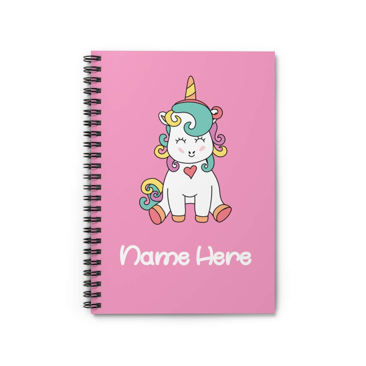 Custom Pink Unicorn Spiral Notebook - Personalized Journal for Kids, Teens & Women | Cute School Supplies, Birthday Gifts & Diary Writing