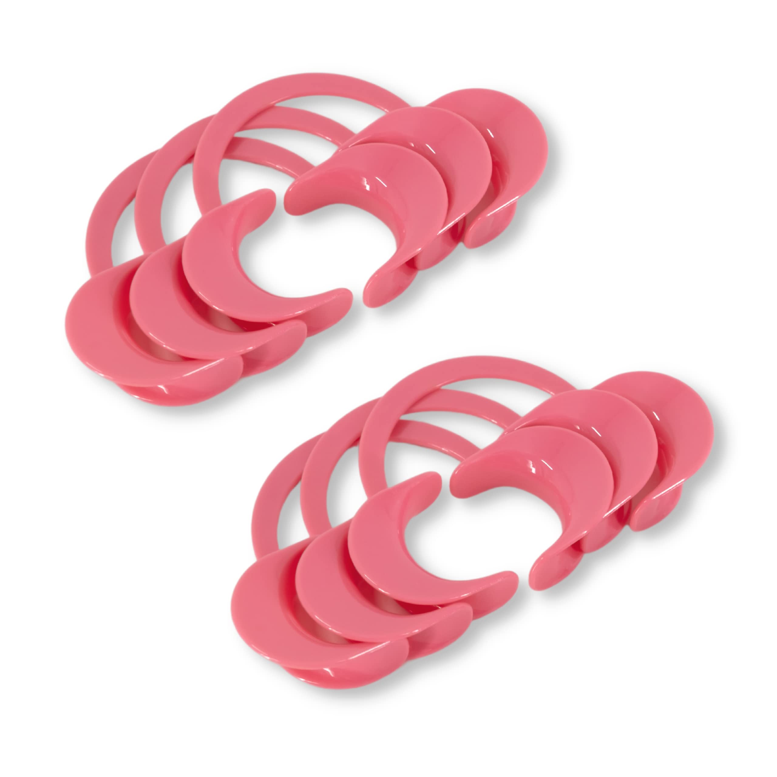 C-Shaped Cheek Retractor Mouth Opener - 3 Pack (Small, Medium & Large) for Teeth Whitening & Tooth Gem Application - Cute Solid Pink Dental Tool for Dentists, Hygienists & DIY Beauty
