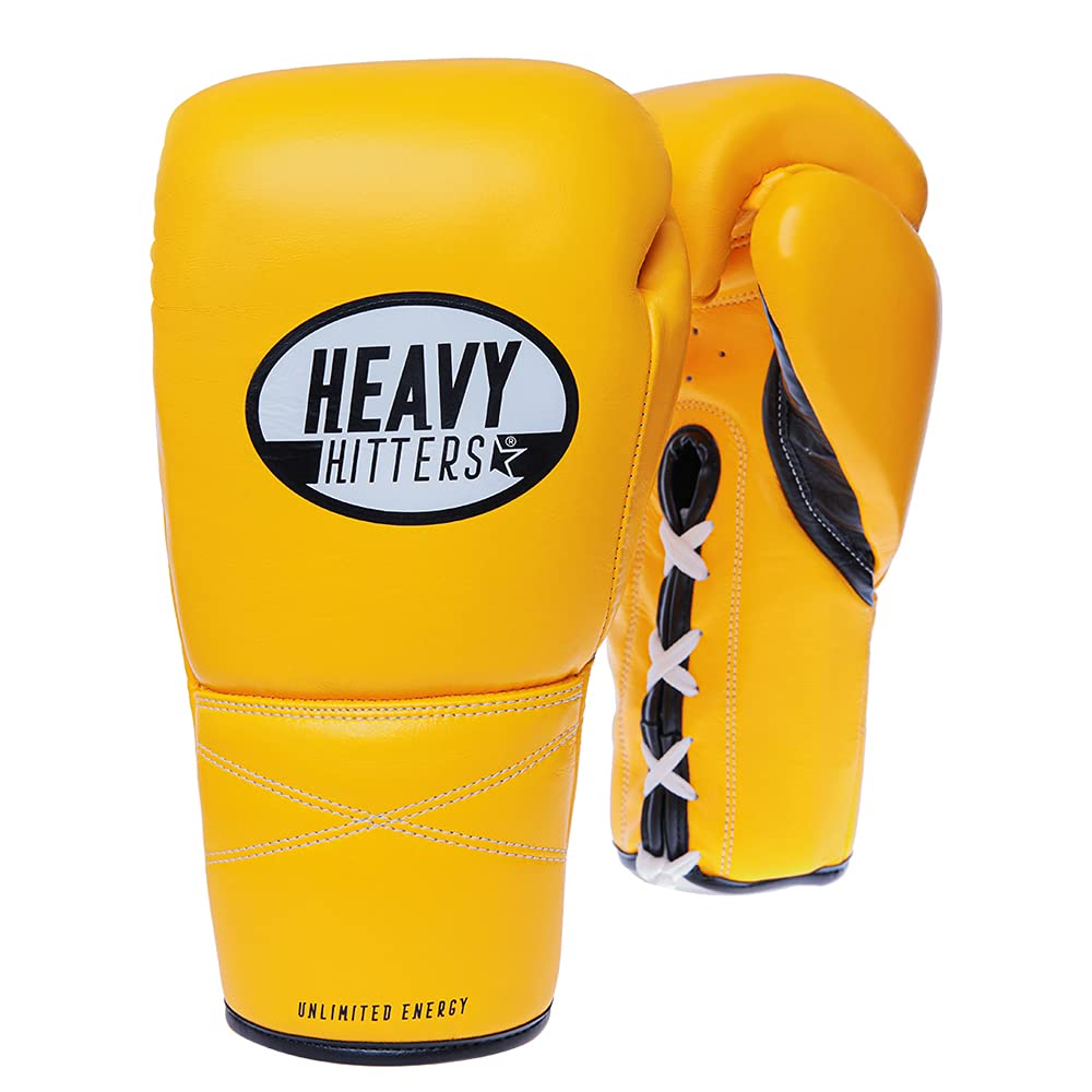Heavy Hitters Pro Boxing Gloves for Men & Women - Premium Leather Muay Thai, Kickboxing, MMA, Sparring & Heavy Bag Training Gloves (H6-F) | Ideal for Gym Workouts, Martial Arts Practice & Professional Fight Training