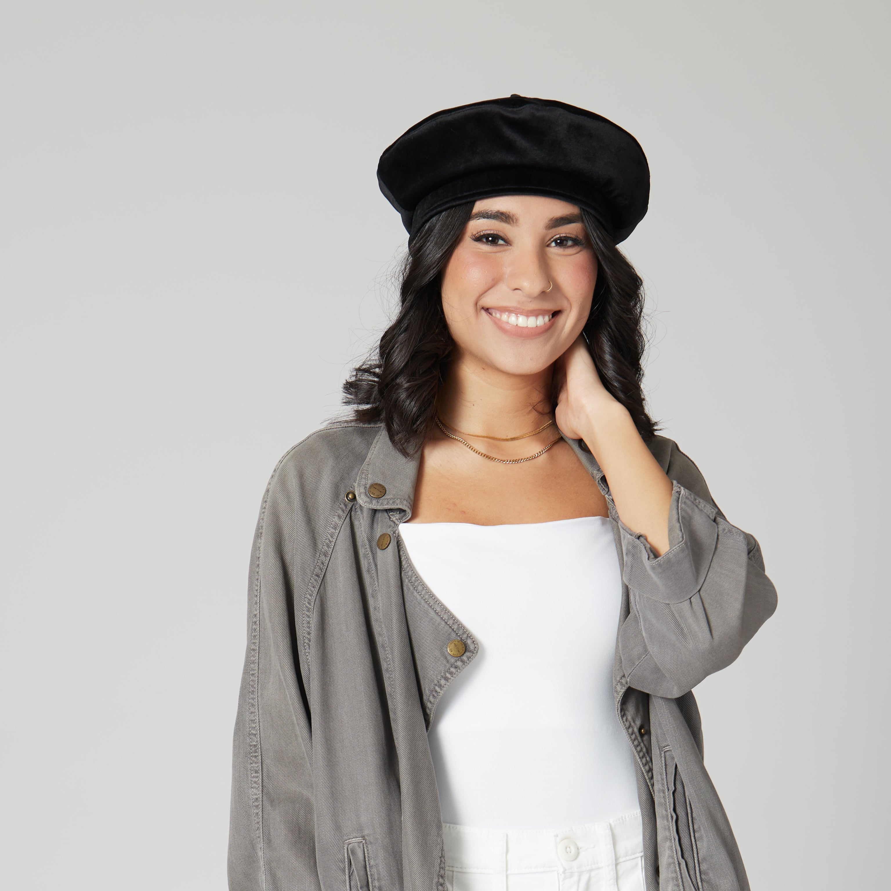 Dixie Darling Cut & Sew Velvet Beret Hat for Women - Soft & Stylish Winter Fashion Accessory (Cth3752) - Perfect for Cold Weather, Parties, and Everyday Outfits