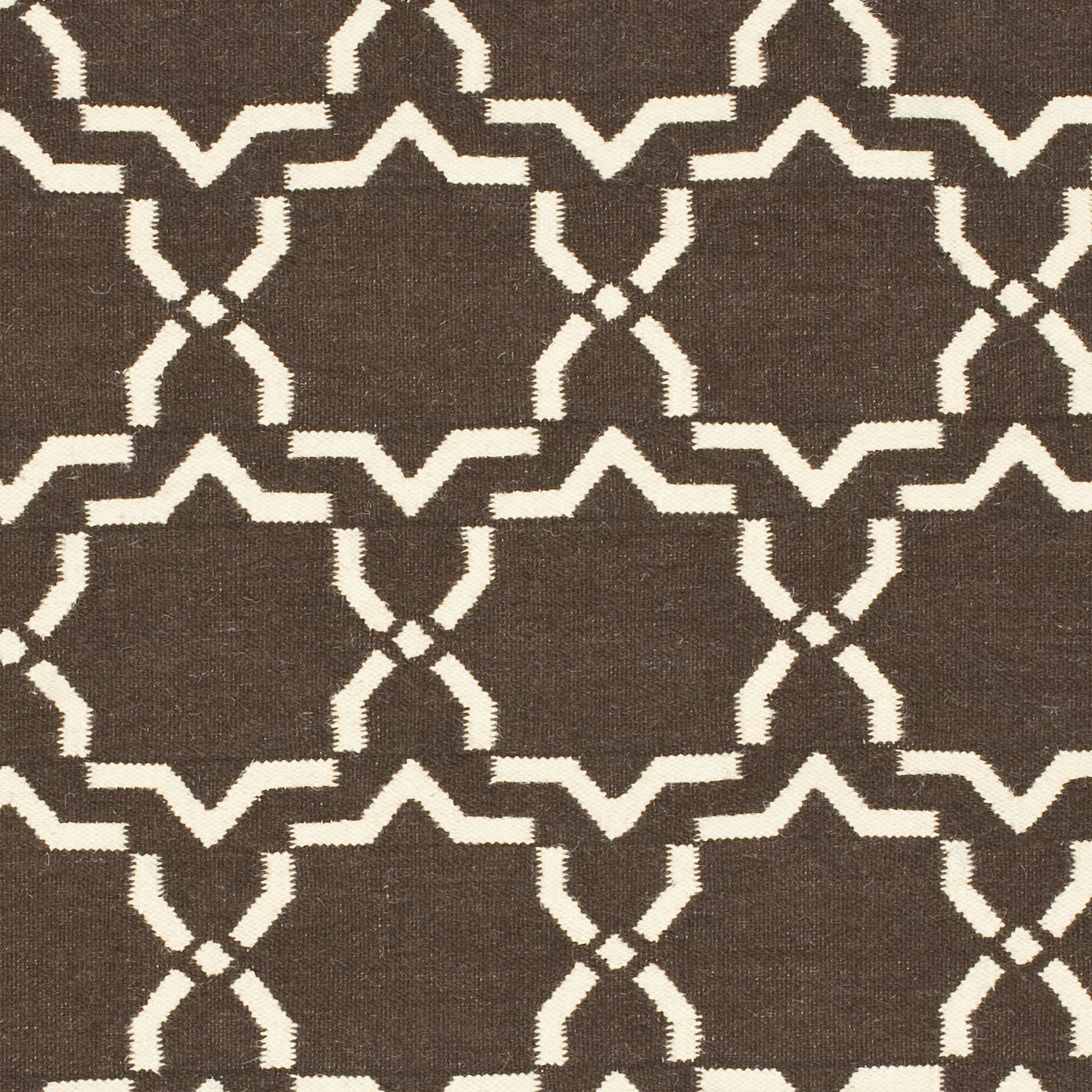 SAFAVIEH Dhurries Collection 4' x 6' Handmade Flatweave Premium Wool Area Rug - Chocolate & Ivory Striped Design for Living Room, Bedroom & Office Decor
