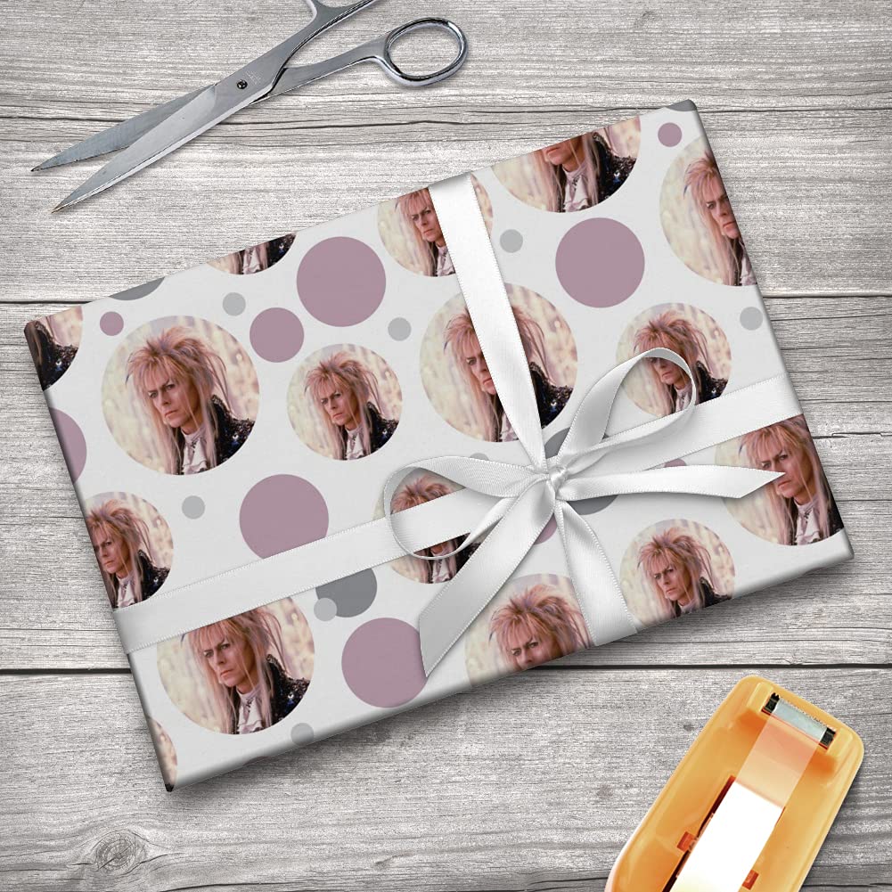 David Bowie as Jareth from Labyrinth Gift Wrap Paper Roll - Unique Bowie Themed Wrapping Paper for Birthdays, Christmas & Fan Gifts - Perfect for Music Lovers & Movie Fans