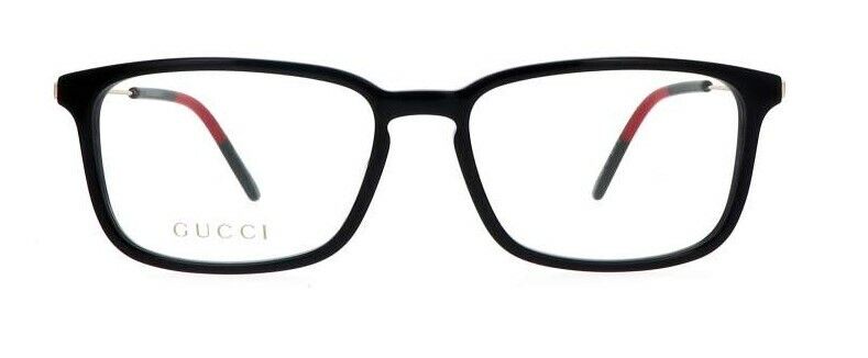 Gucci GG 1056OA 001 Black/Gold Metal Rectangle Unisex Eyeglasses - Stylish Designer Frames for Men & Women - Perfect for Work, Fashion & Everyday Wear