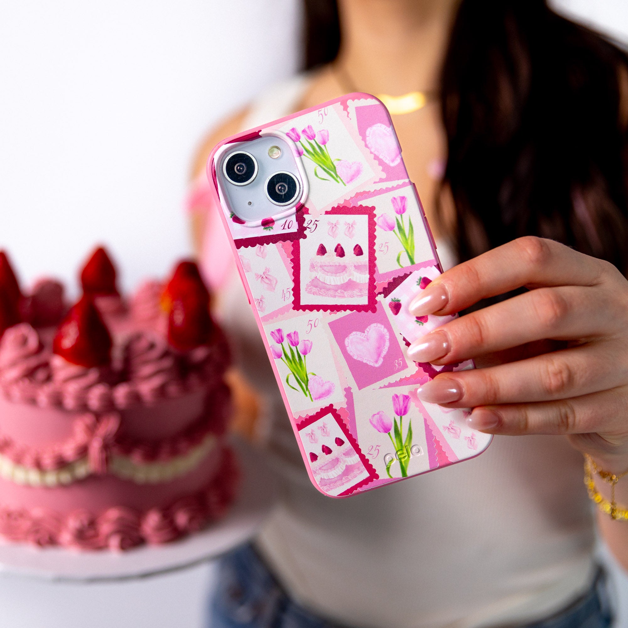 Pink Bubblegum Love Letters Google Pixel 8 Phone Case - Cute Protective Cover for Valentine's Day, Anniversary & Romantic Gifts