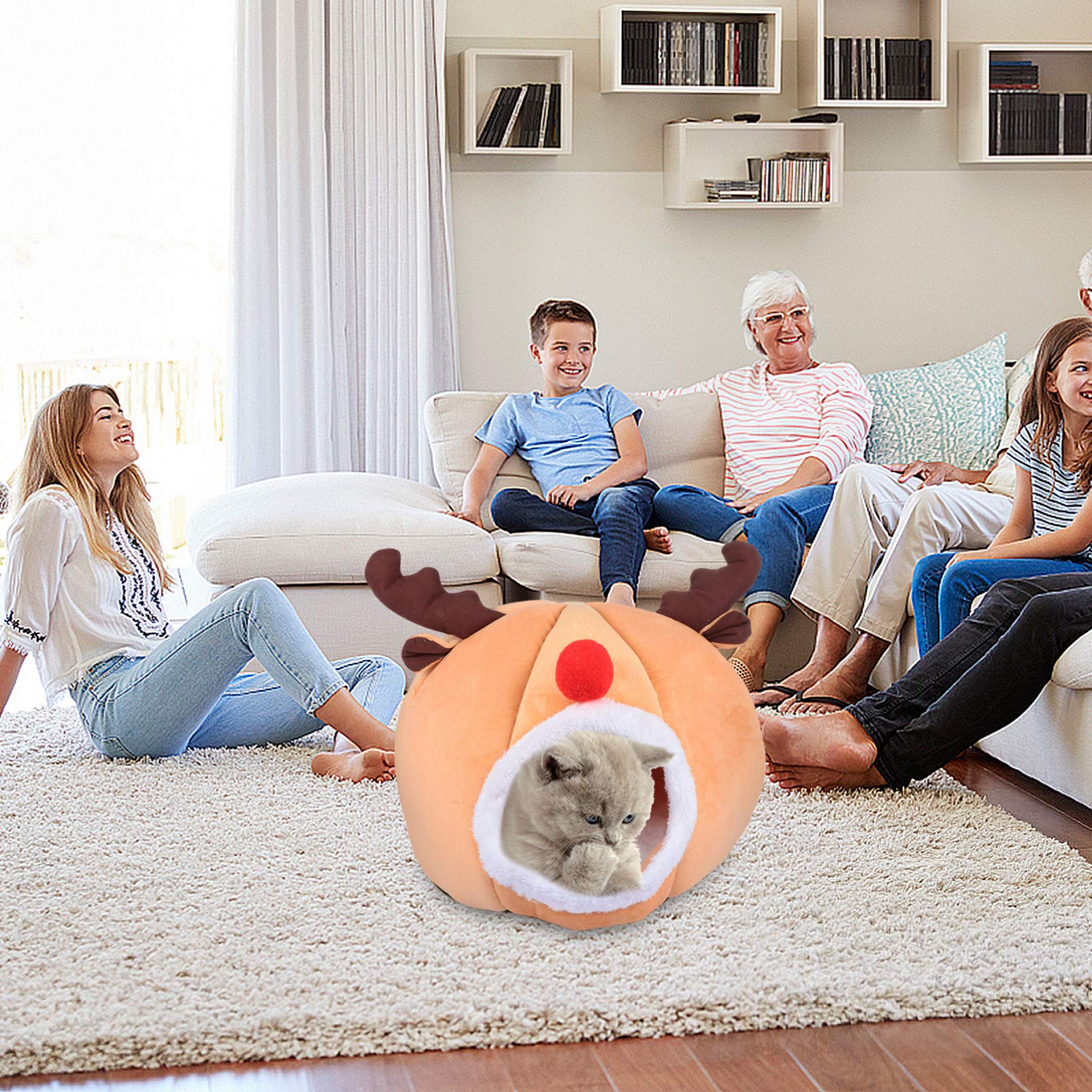 Balacoo Cat Bed - Soft & Warm Cat Couch with Activated Carbon for Aquarium, Christmas Pet House - Cozy Sleeping Tent for Cats & Puppies - Perfect for Winter Warmth, Indoor Lounging & Pet Safety