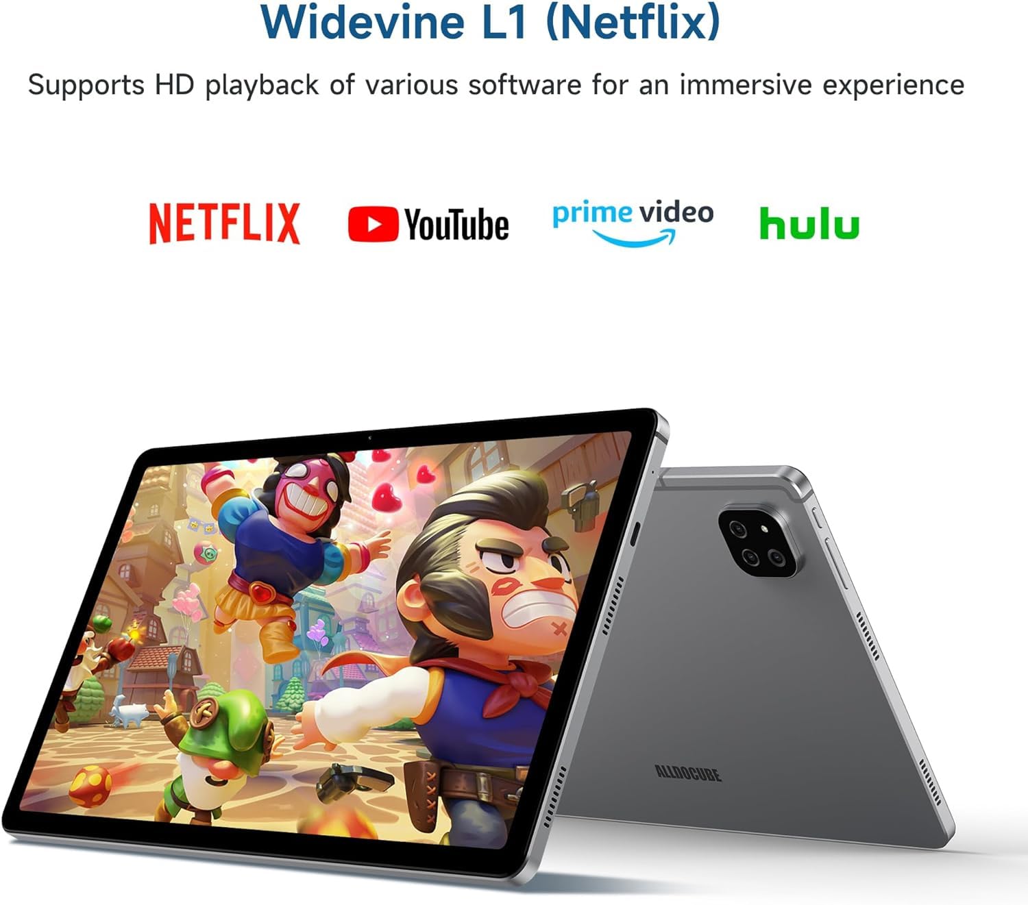 ALLDOCUBE iPlay60 11 Inch Android 13 Tablet - 12GB RAM 128GB ROM (Expandable to 1TB), 2000x1200 FHD Display, 7000mAh Battery, 4G LTE & GPS - Powerful Gaming Tablet for Adults with Widevine L1 NFE & Dual Cameras (5MP+16MP) - Perfect for Work, Entertainment & Travel