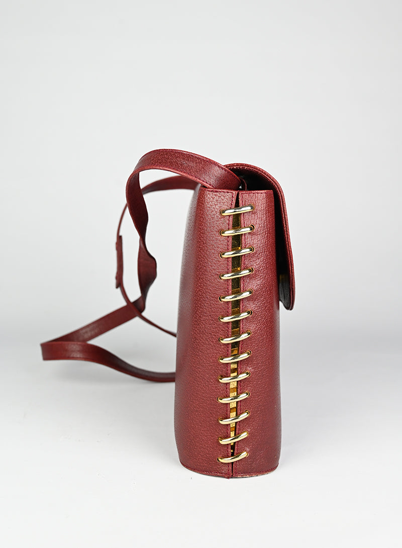 Valentino Bordeaux Leather Handbag for Women - Elegant Designer Purse for Work, Party & Everyday Use
