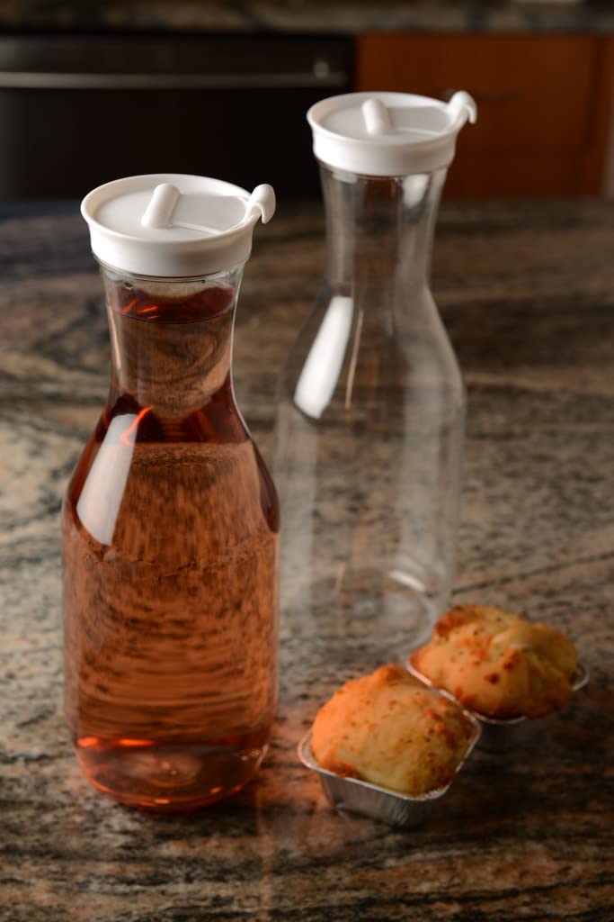 BPA-Free Clear Plastic Heavy Duty Pitcher - 50 Oz Large Water Carafe with Flip Top Lid, Juice & Iced Tea Dispenser for Picnics, Catering & Home Use - Durable Beverage Pitcher for Parties, Restaurants & Outdoor Events
