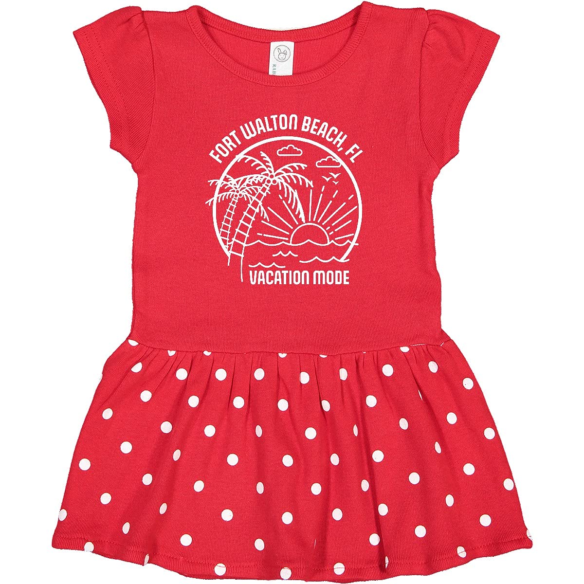Inktastic Summer Vacation Mode Fort Walton Beach Florida Baby Girl Dress - Cute Outfit for Beach Trips, Family Photos & Casual Wear